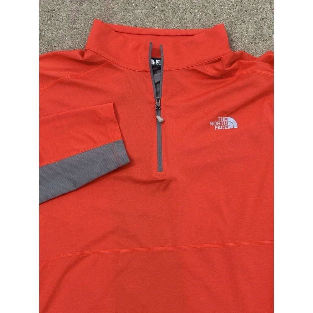 The North Face Pullover Men's XL Orange 1/4 Zip Performance Running Long Sleeve